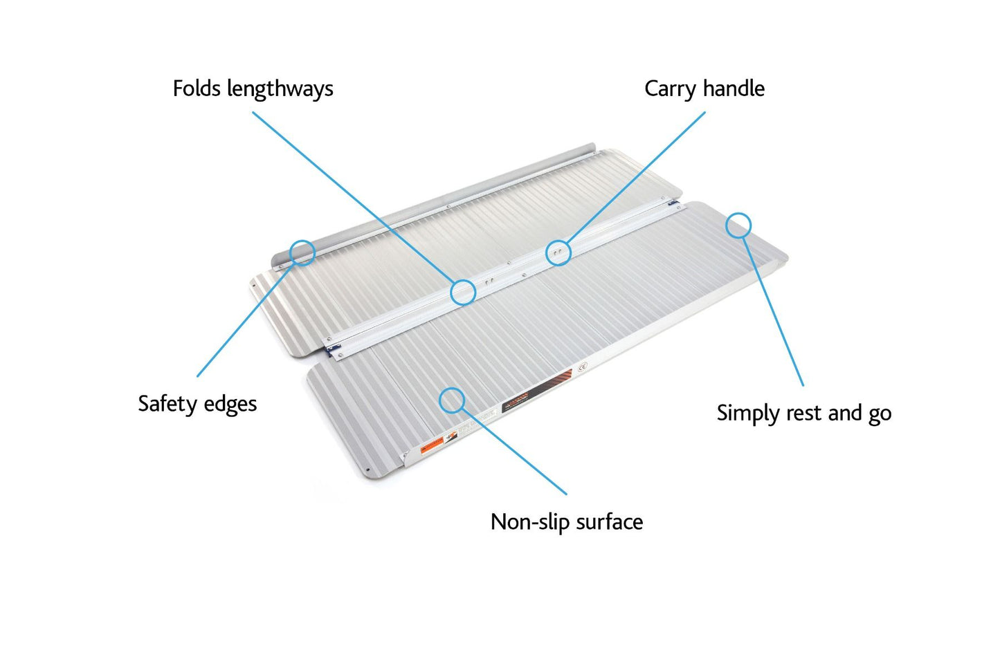 Hjólastólarampur samanbrjótanlegur Suitcase Ramp 240cm x 71cm