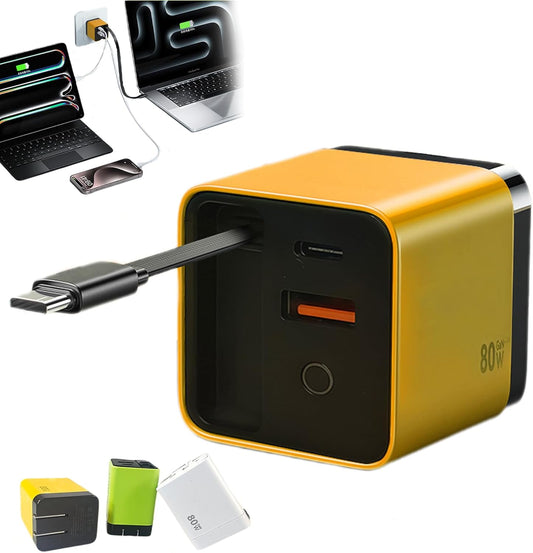 80W GaN Hleðslukubbur 2x port og USB-C hleðslukapall