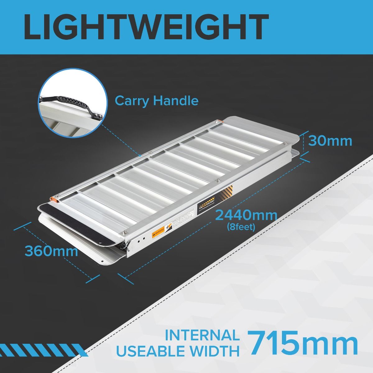 Hjólastólarampur samanbrjótanlegur Suitcase Ramp 240cm x 71cm