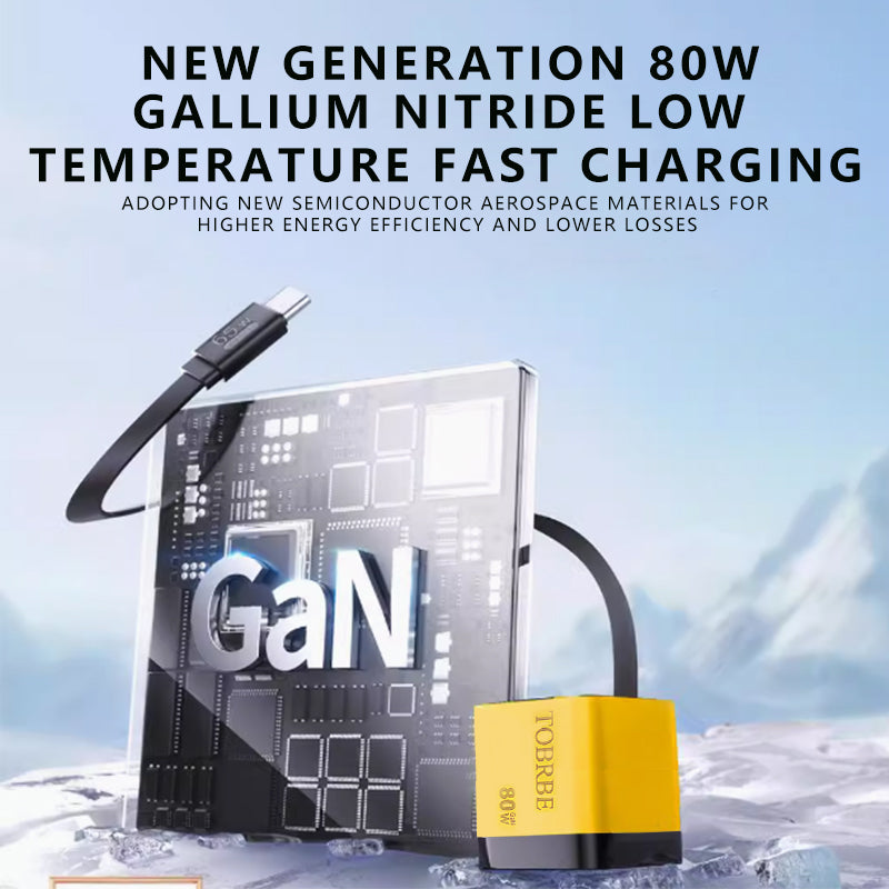 80W GaN Hleðslukubbur 2x port og USB-C hleðslukapall