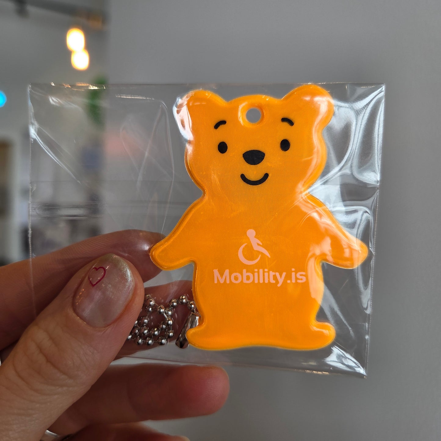 Appelsínugult endurskinsmerki