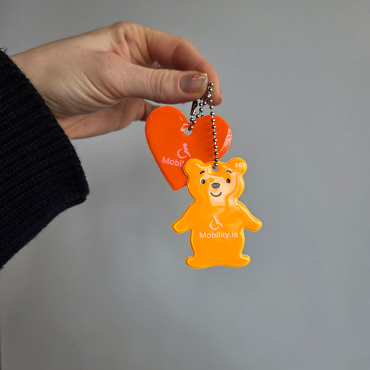 Appelsínugult endurskinsmerki