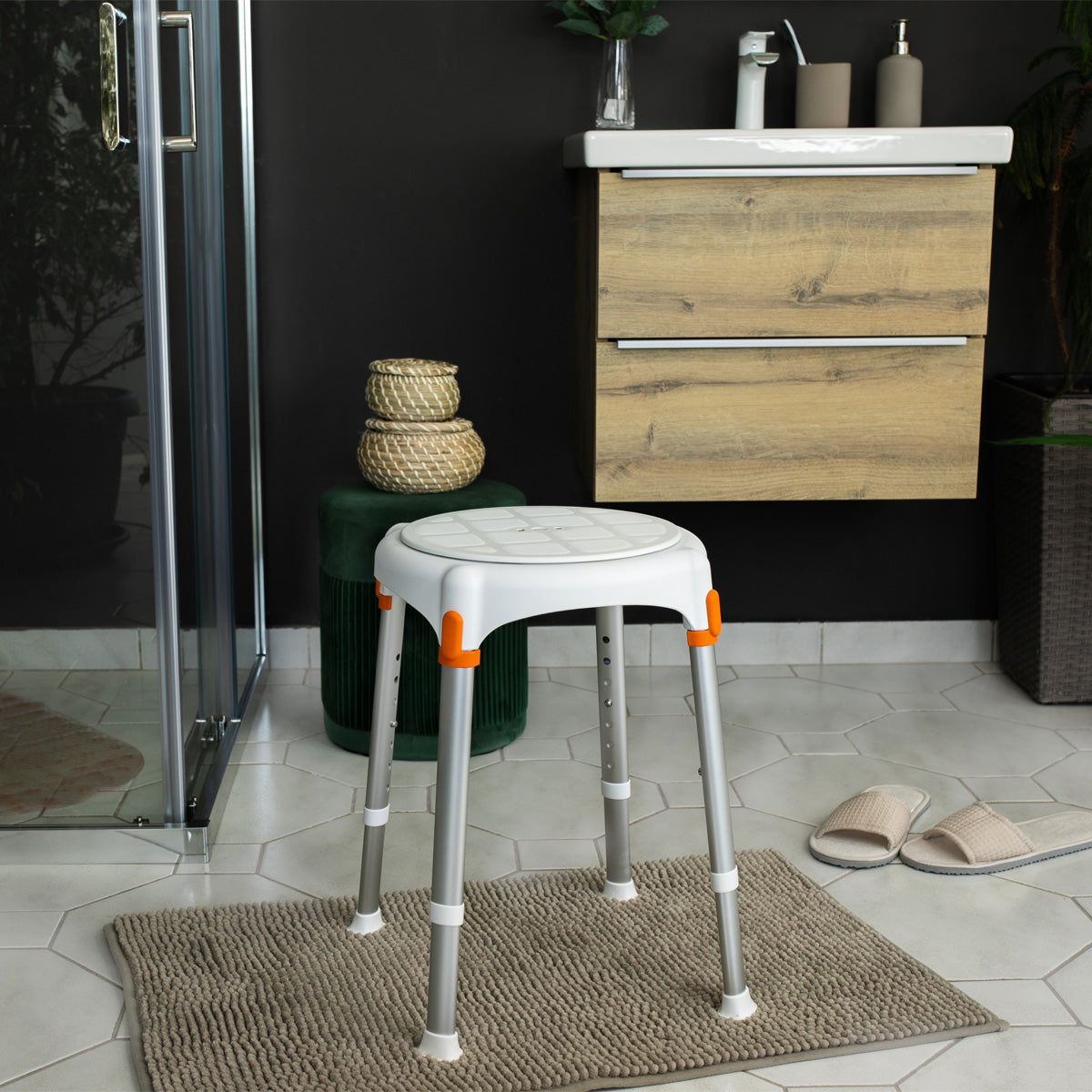 King kringlóttur baðkollur hækkanlegur með snúning