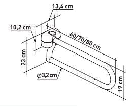 King Salernisstoð veggföst 70 cm